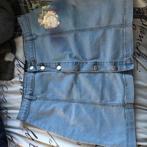 PLT denim mini skirt